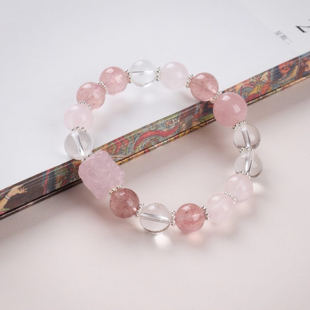 Strawberry Quartz & Rose Quartz Bracelet — 020