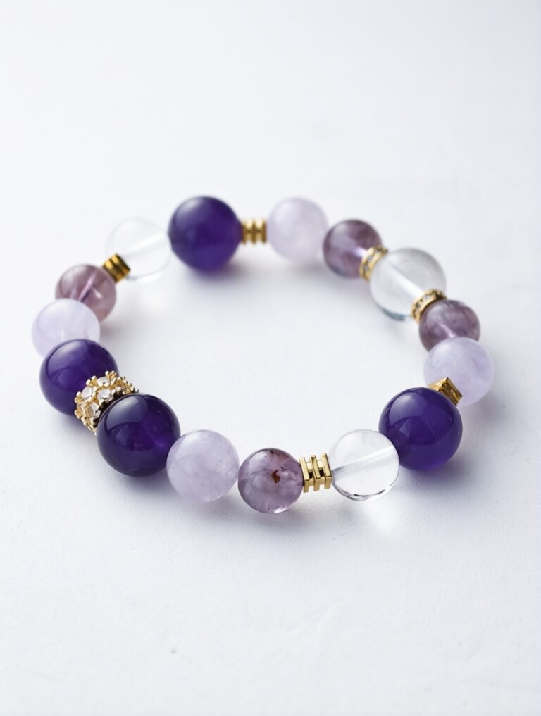 Amethyst & Purple Chalcedony Bracelet — 035