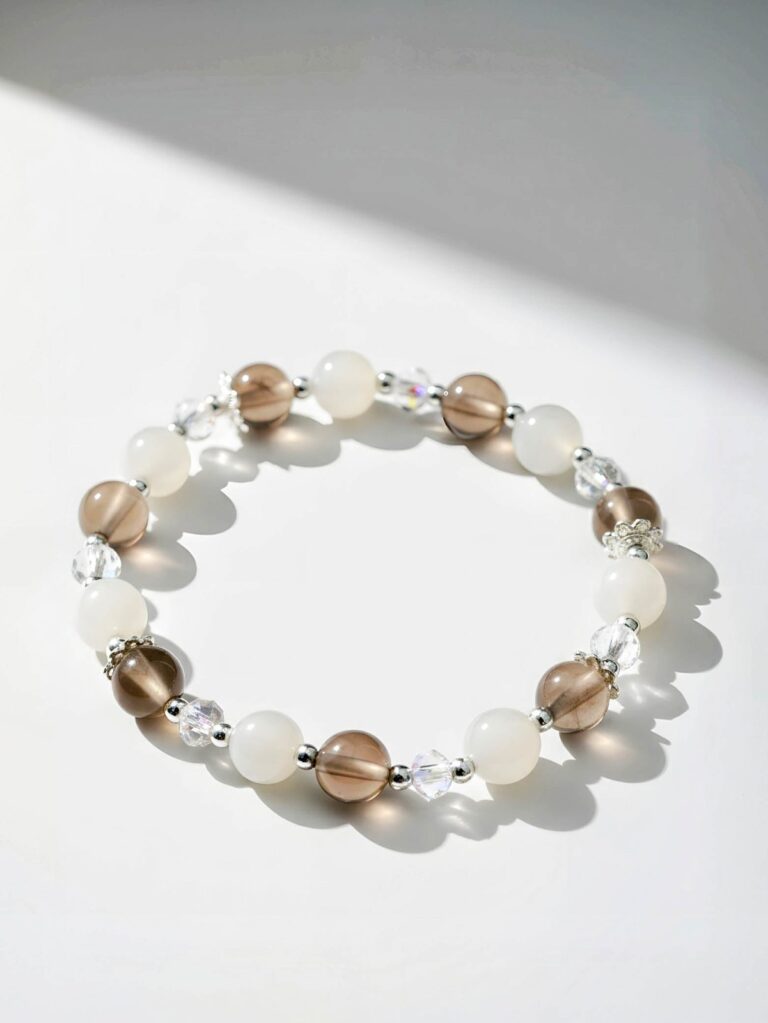 Gray Agate & Moonstone Bracelet — 045