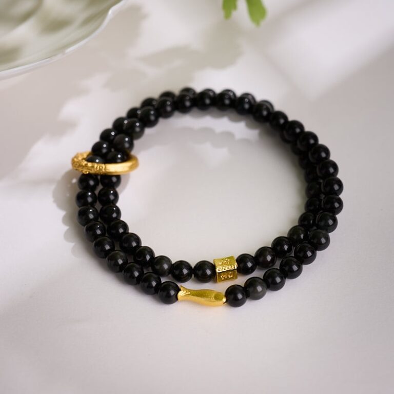 Obsidian Koi Bracelet — 069