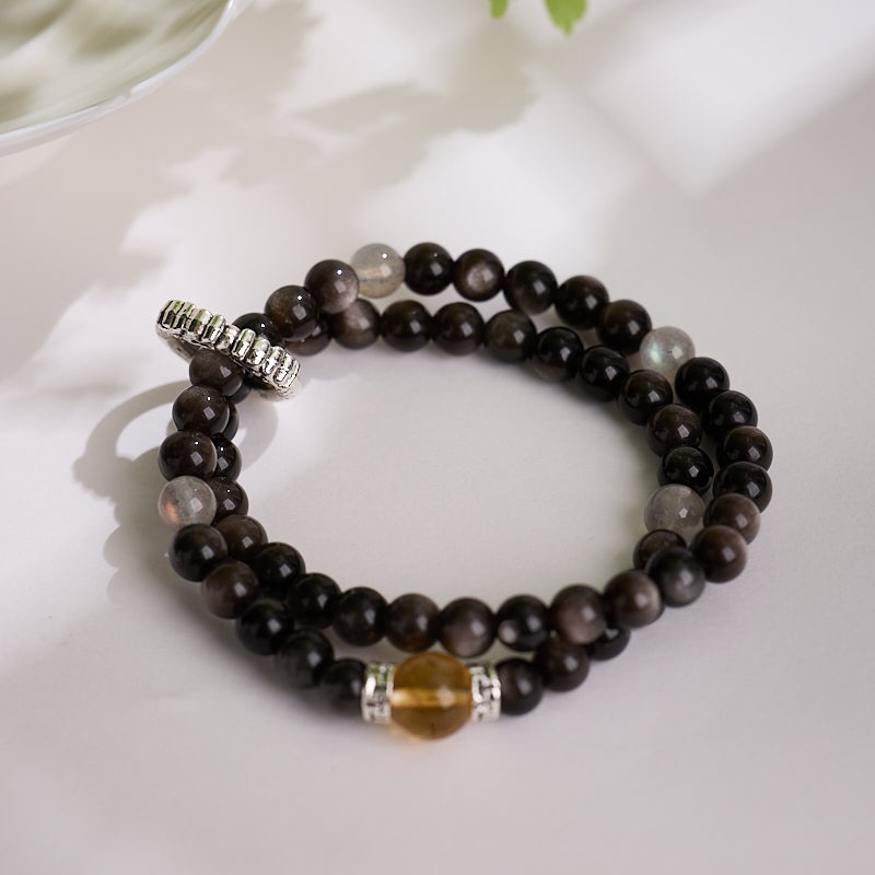 CFB-070 — Reference product image Obsidian & Citrine Bracelet — 070