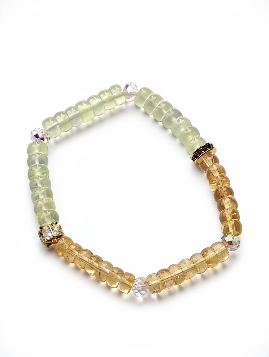 CFB-077 — Reference product image Jade & Golden Rutilated Quartz Bracelet — 077