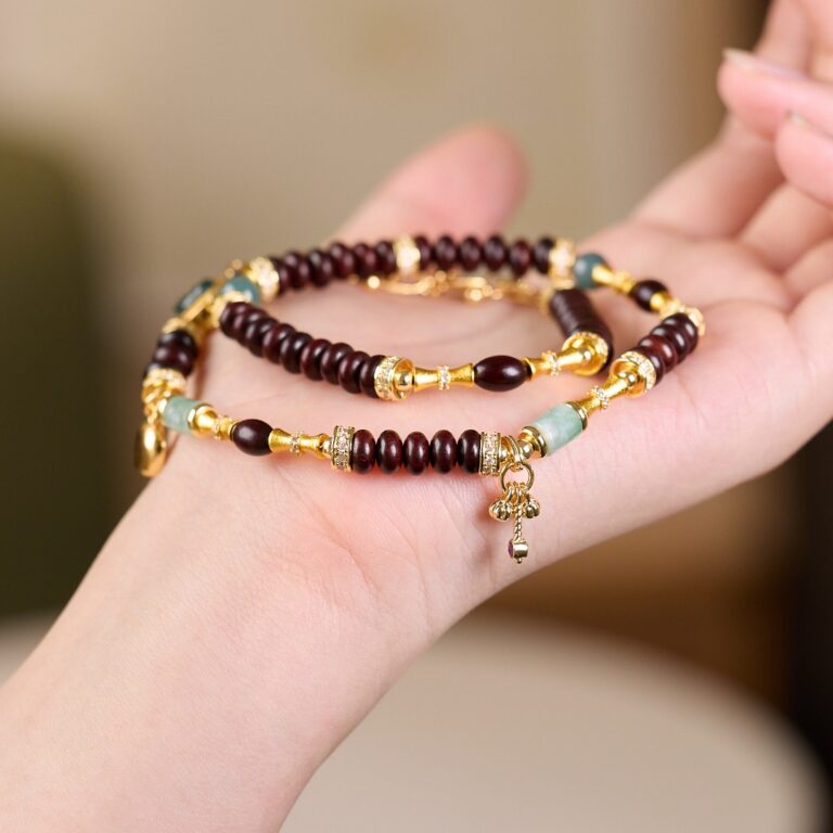 Zitan & Hetian Jade Abacus Bracelet — 091